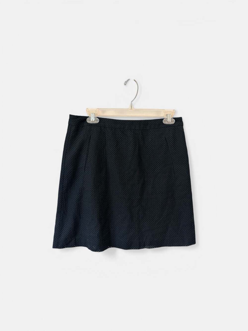 Halogen Black Eyelet A-Line Mini Skirt Feminine Classic Size 8
